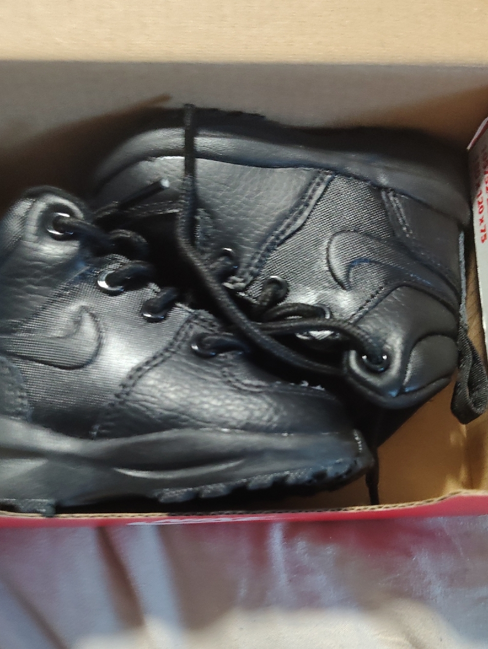 Nike Kids Black High-Top Sneakers with Swoosh